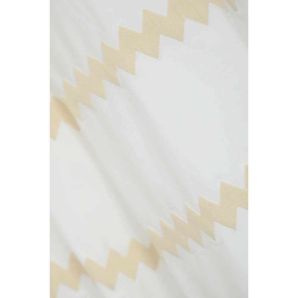 Liviana Conti Katoenen Wijde Pijp Broek Zig Zag White Dames