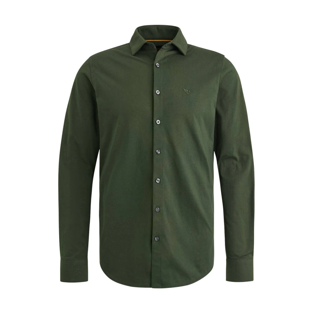 PME Legend Satin Jersey Lange Mouw Shirt Green Heren