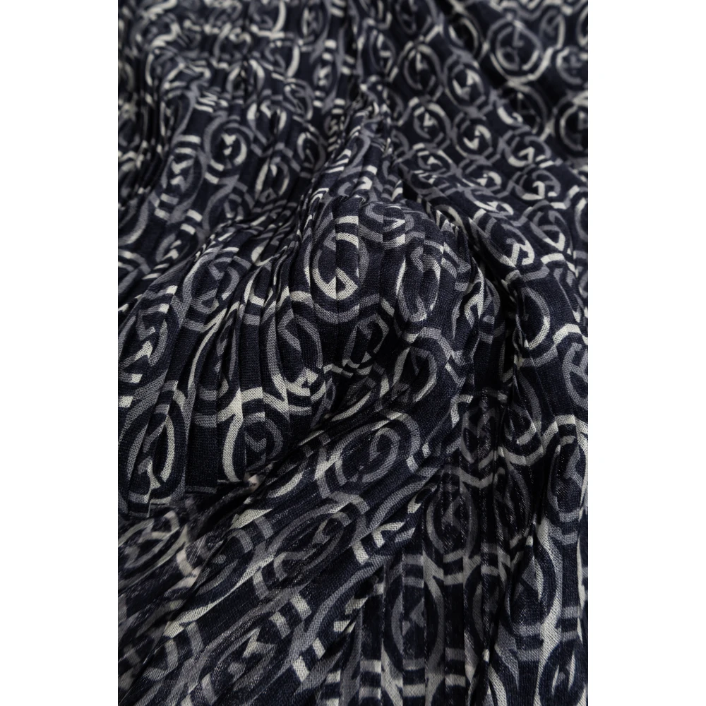 Giorgio Armani Geplooide sjaal met monogram Blue Heren