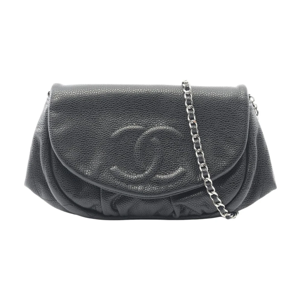 Chanel Vintage Women's Black Pre-Owned Vintage Embossed Cc Flap Bag
