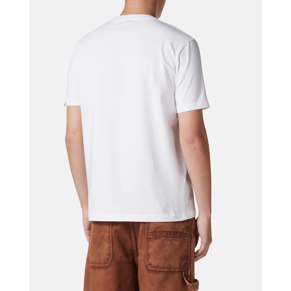 Iceberg Slim-fit wit T-shirt van katoenen jersey White Heren