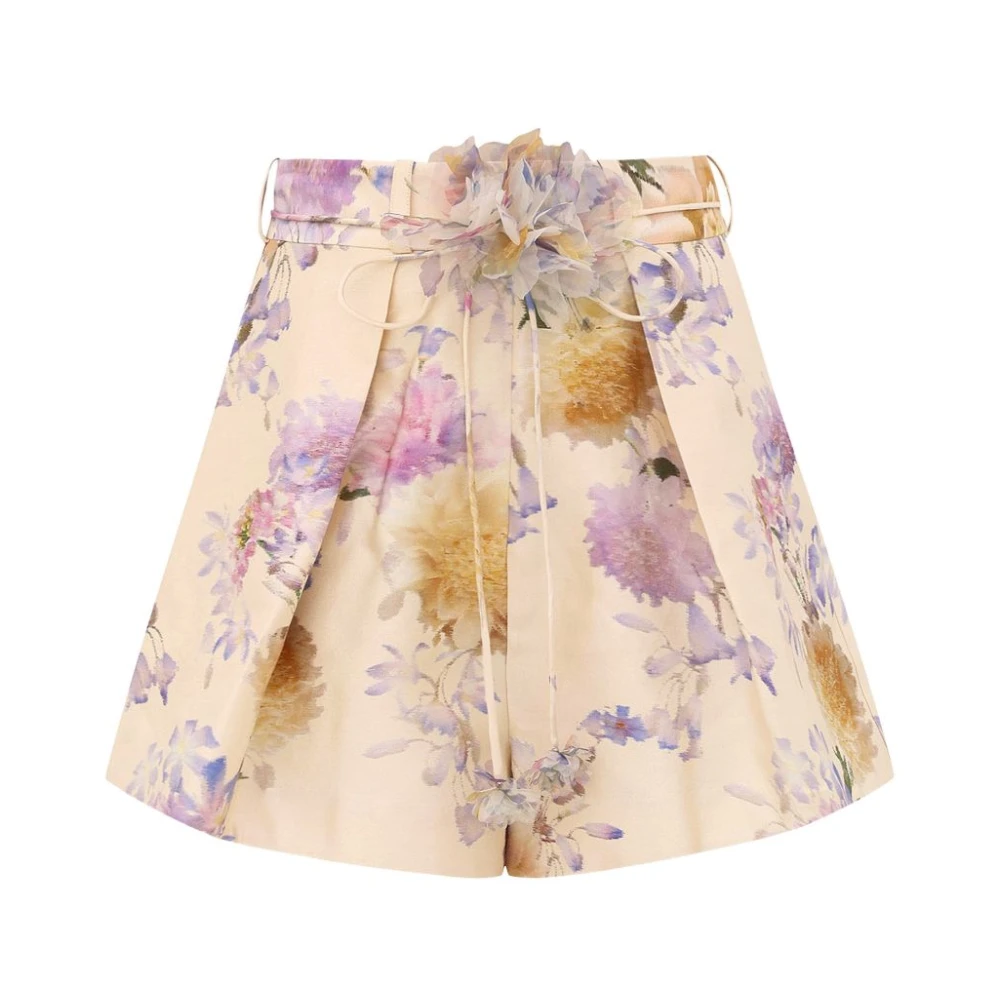 Zimmermann Women's Beige Short Shorts, S, Luna Shorts
