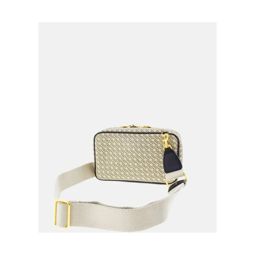 Carolina Herrera Canvas Schoudertas met Leren Afwerking Beige Dames