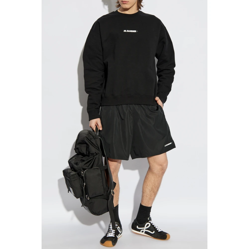 Jil Sander Shorts met logo Black Heren