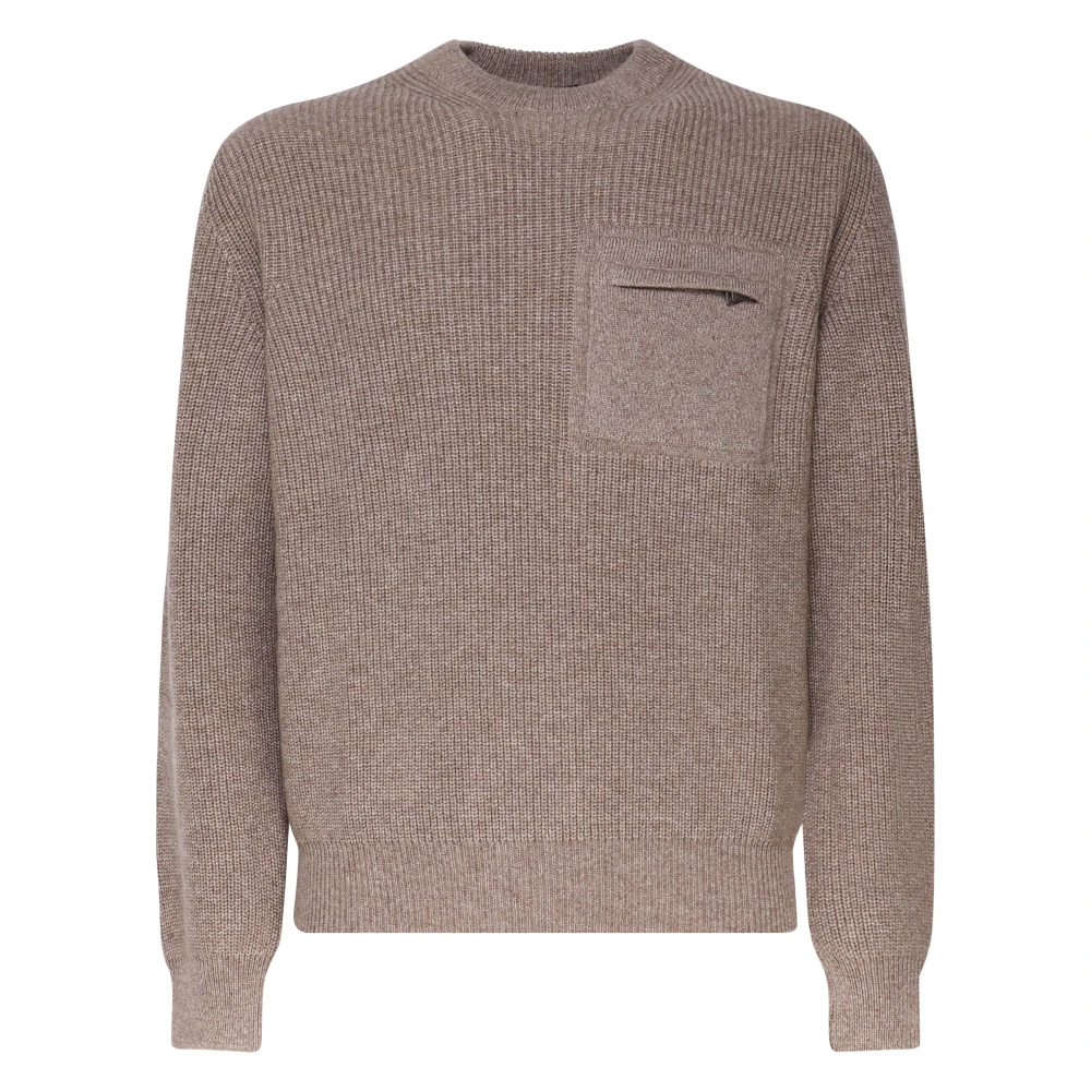 Ermenegildo Zegna Taupe Woltrui met Ritszak Beige Heren