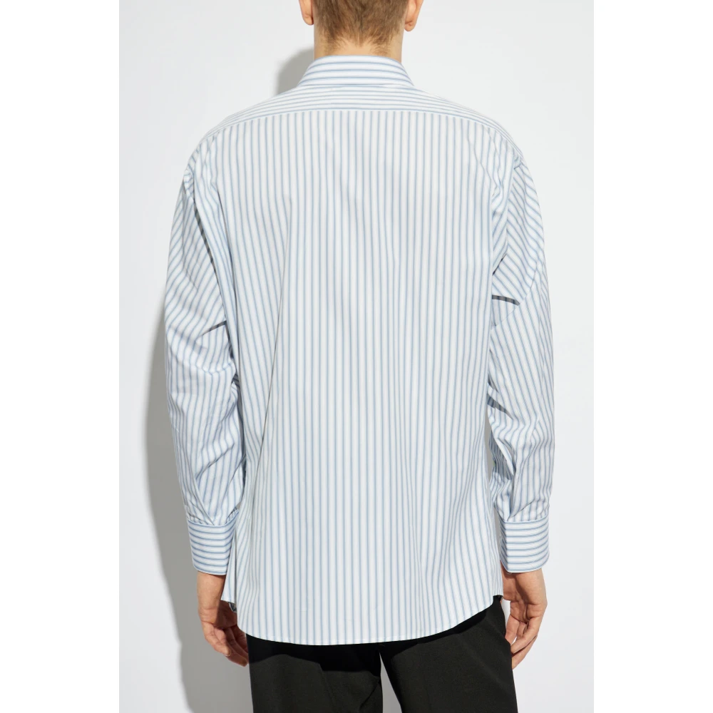 Maison Margiela Overhemd met gestreept patroon Blue Heren