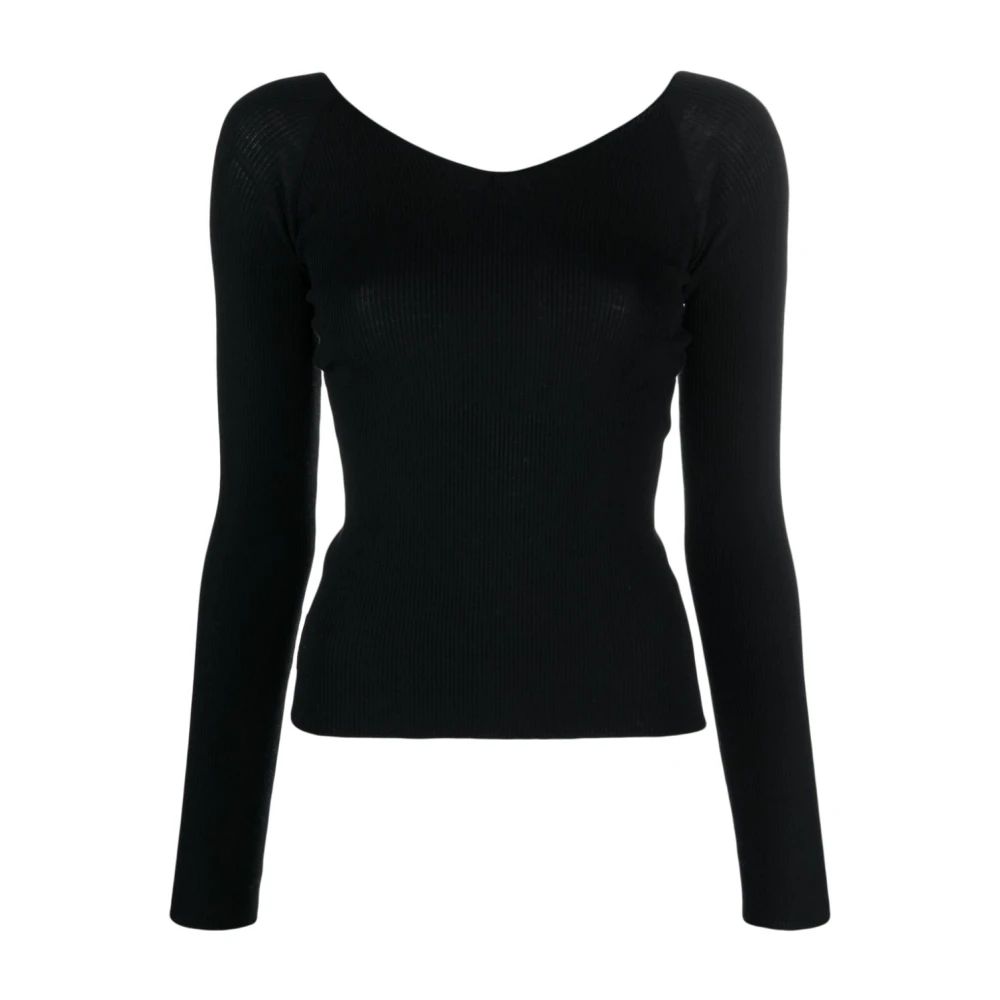Roberto Collina V-hals Pullover Sweater Black Dames