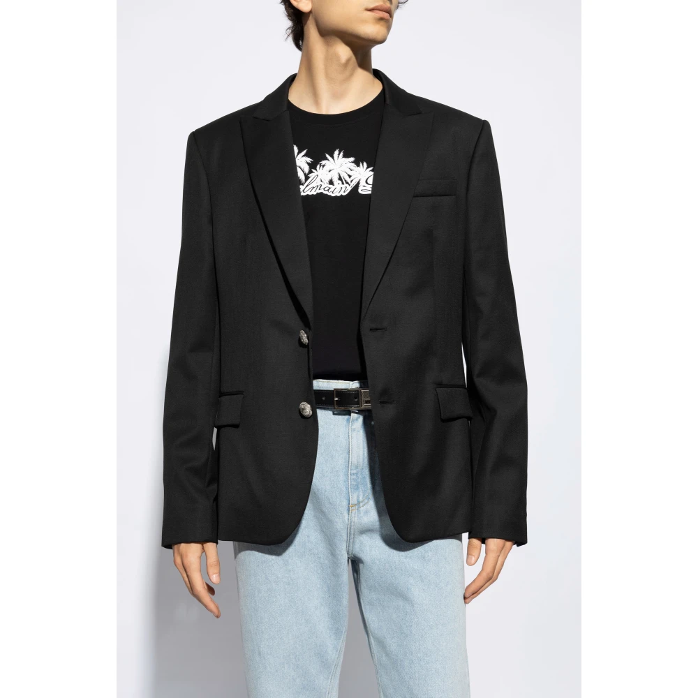 Balmain Wollen blazer Black Heren