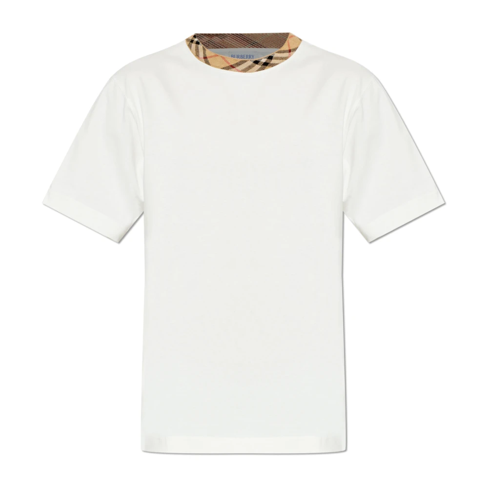 Burberry Herr Vit Toppar Xl, Bomull, T-Shirt Ryan