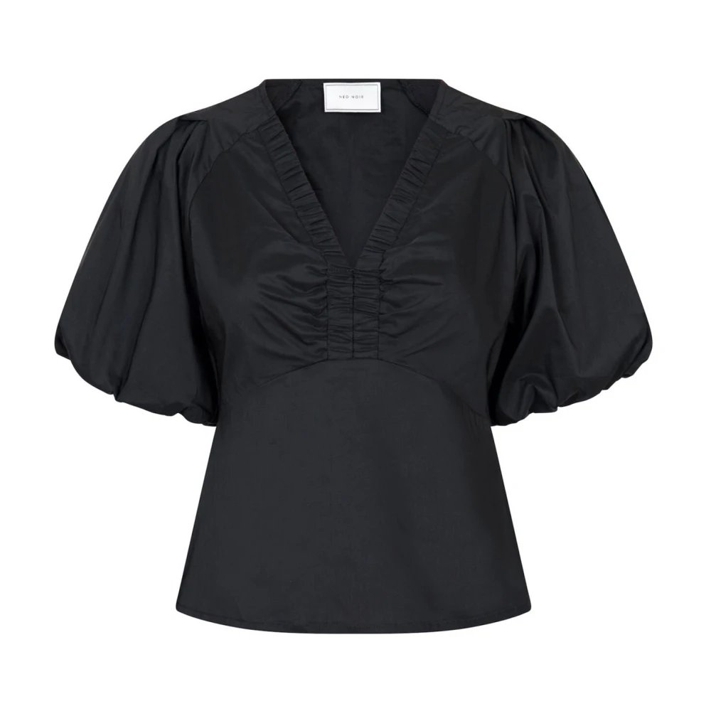 Neo Noir Black Blouses, Female, Xl, Irina Poplin Blouse