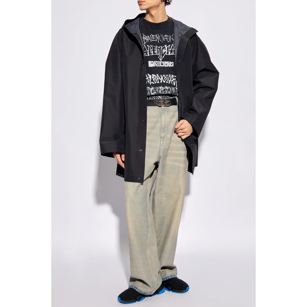 Balenciaga Hooded Jacket Black Heren