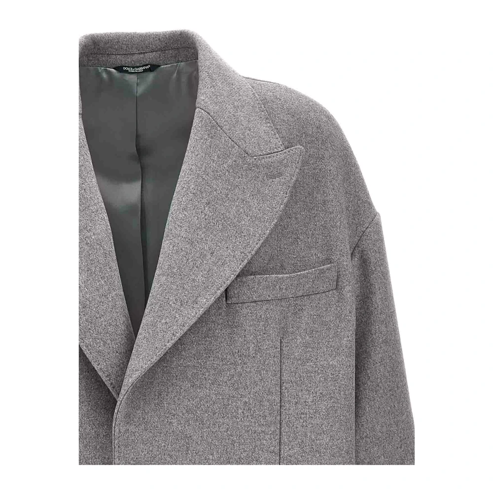 Dolce & Gabbana Oversized Jas Gemaakt in Italië Gray Heren