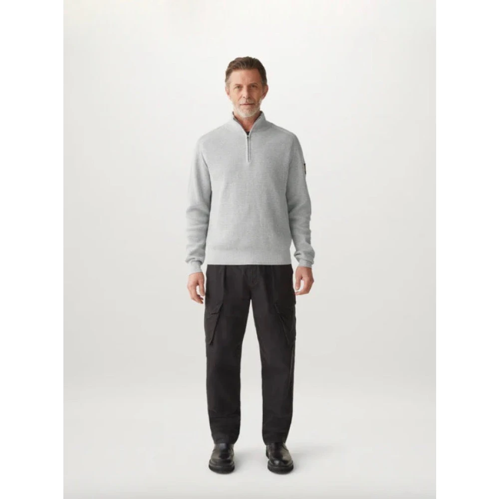 Belstaff Lichtgrijs Quarter Zip Jumper Gray Heren