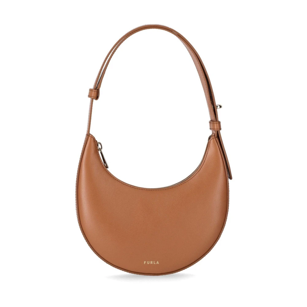 Furla Vrouw Bruin Tassen Dames, One Size, Leer, Delizia Mini Brandy Schoudertas