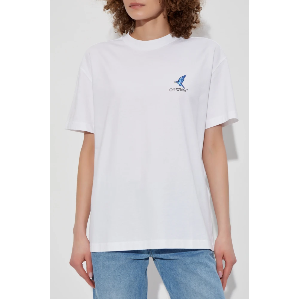 Off White T-shirt met print White Dames