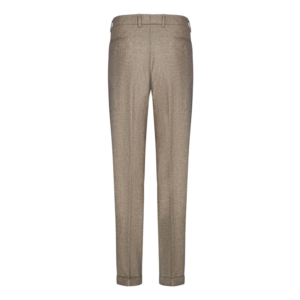 Boglioli Beige Wolmix Tapered Broek Beige Heren