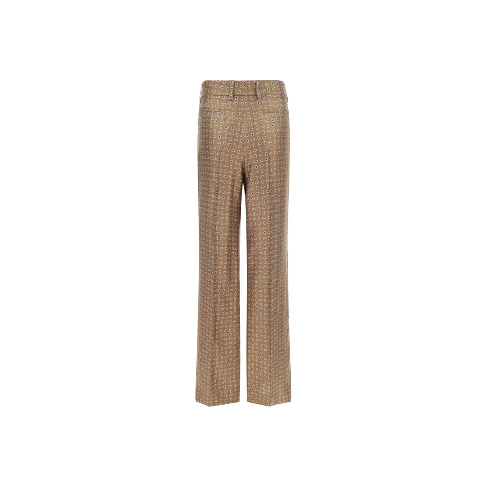 Prada Zijden Ritsbroek met Zakdetails Brown Dames