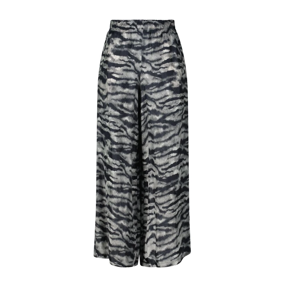 Drykorn Casual loszittende broek met patroon Black Dames