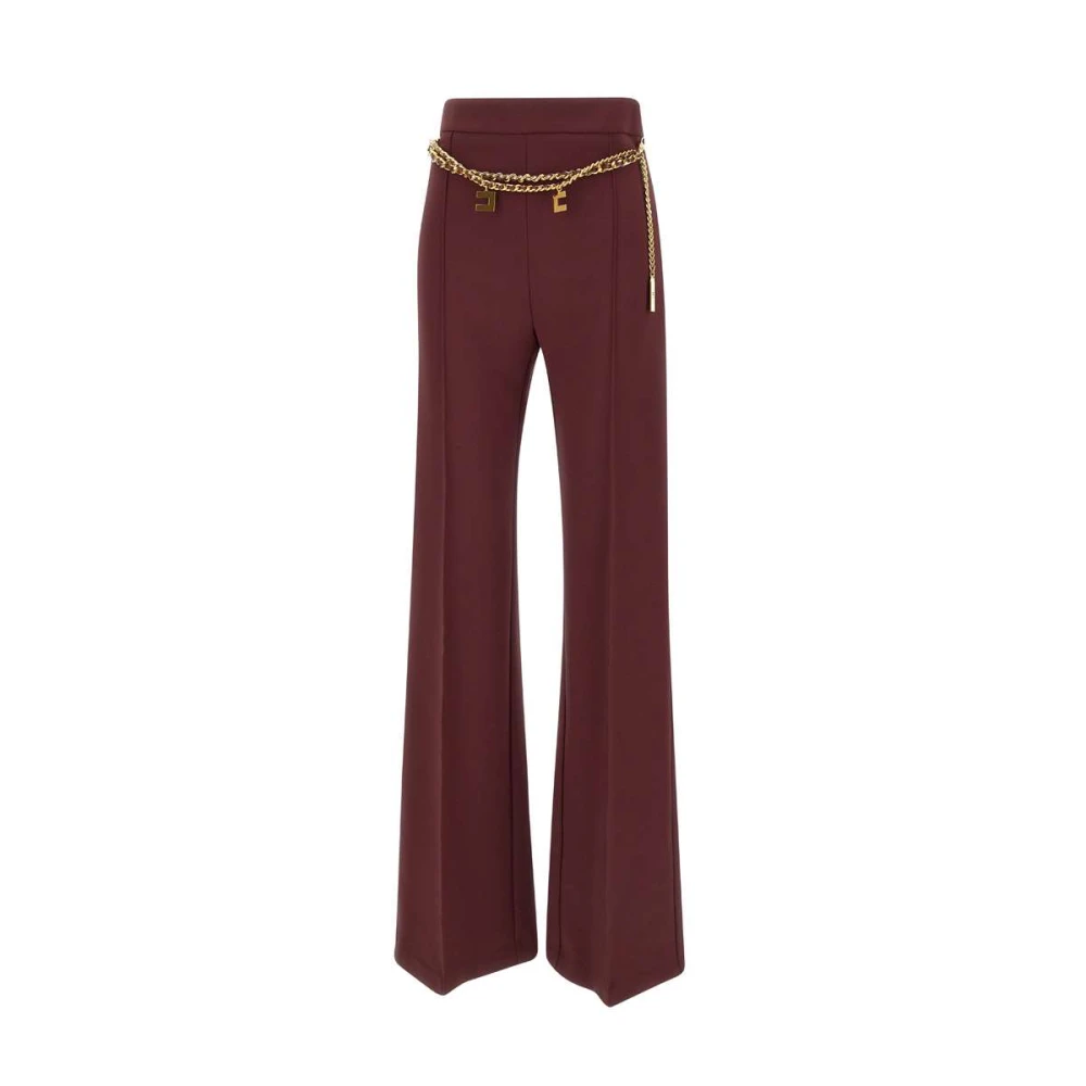 Elisabetta Franchi Bordeaux Palazzo Broek Dagelijks Stijl Red Dames