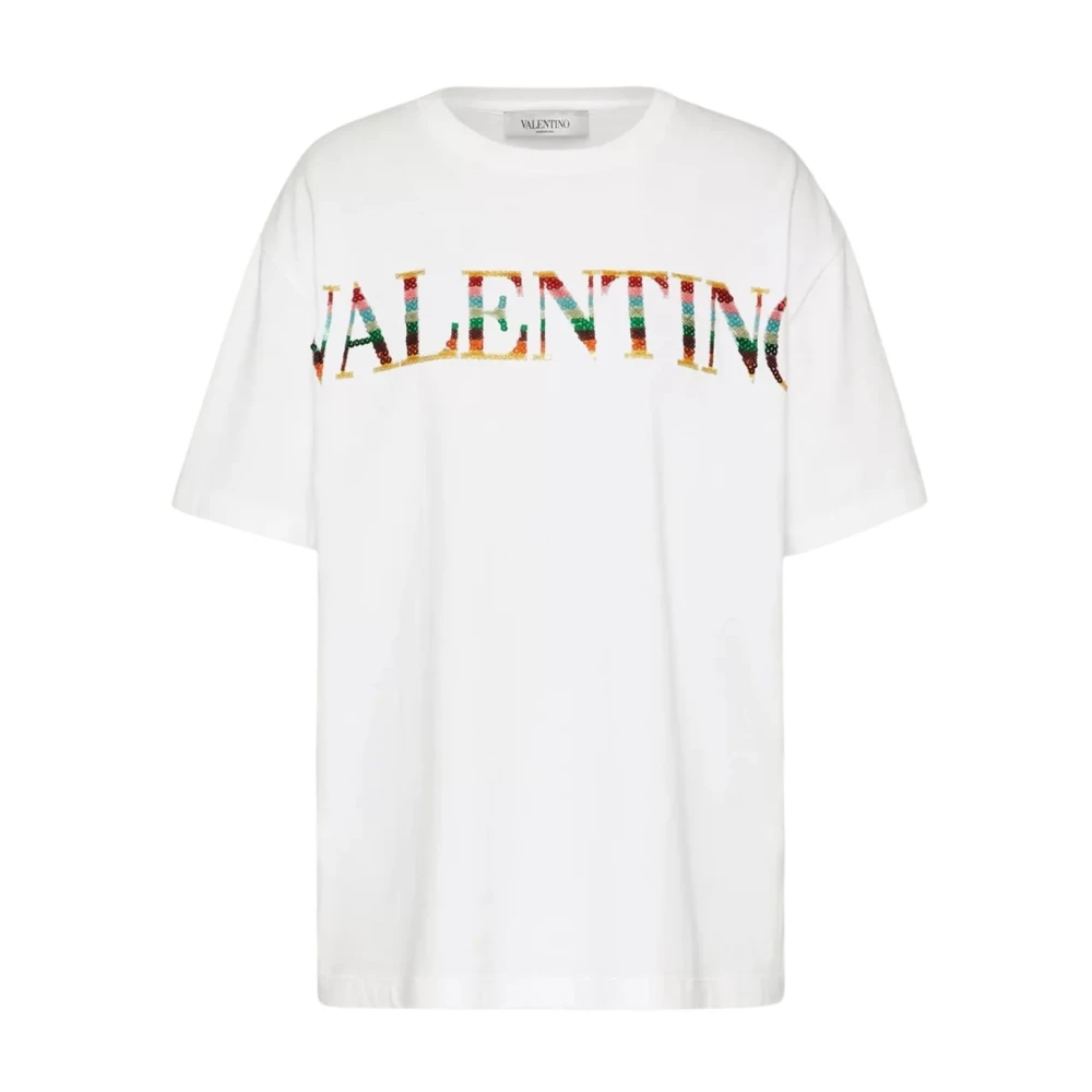 Valentino Geborduurd Multicolor Gebreid T-Shirt (kopie) White Dames