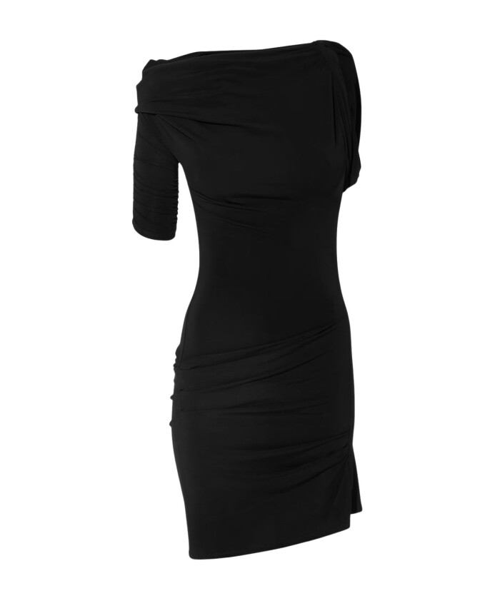 robe-mini-noire-drapee