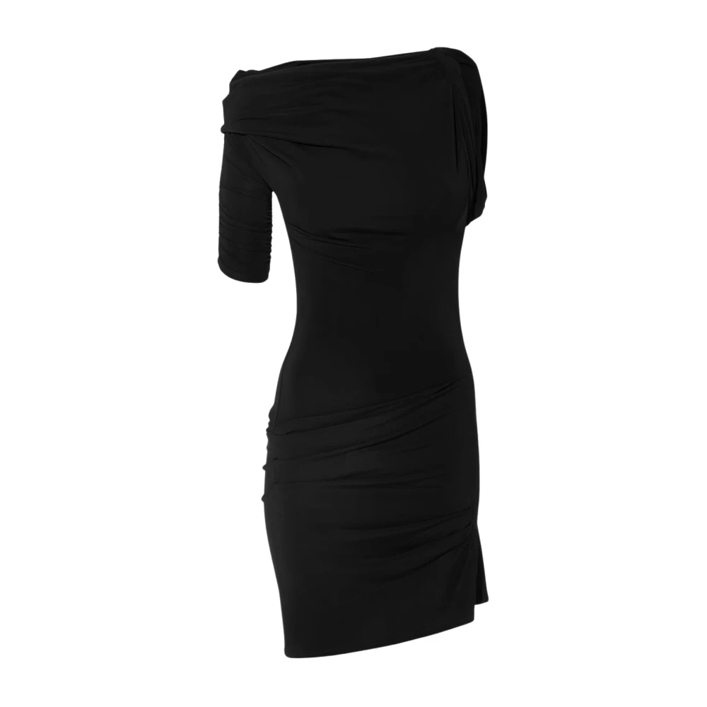 Jacquemus Black Short Dresses, Female, Xs, Draped Mini Dress