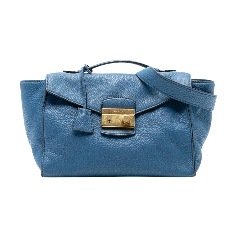 Prada Vintage Women's Blue Pre-Owned Leather Satchel