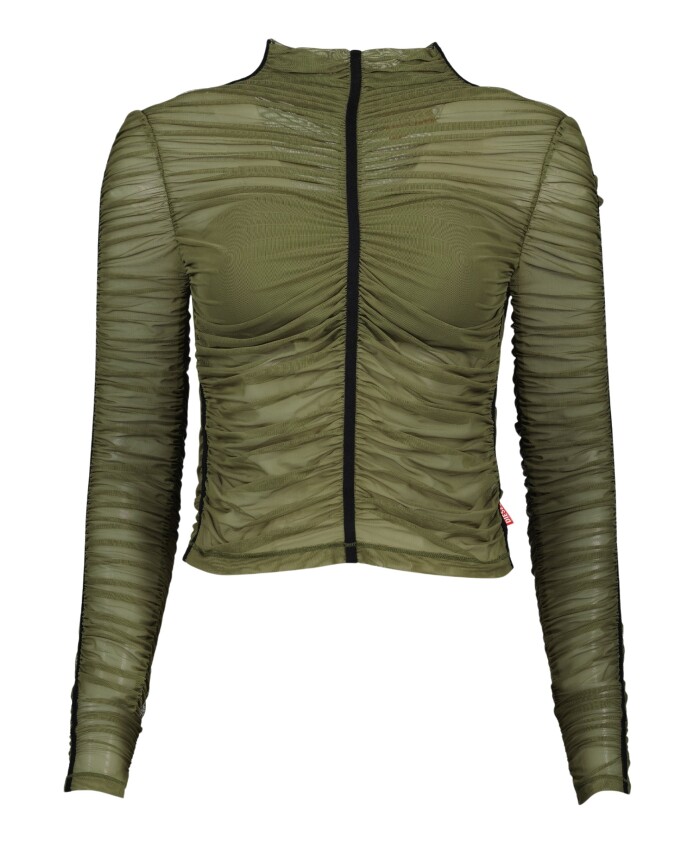 green-high-neck-slim-top