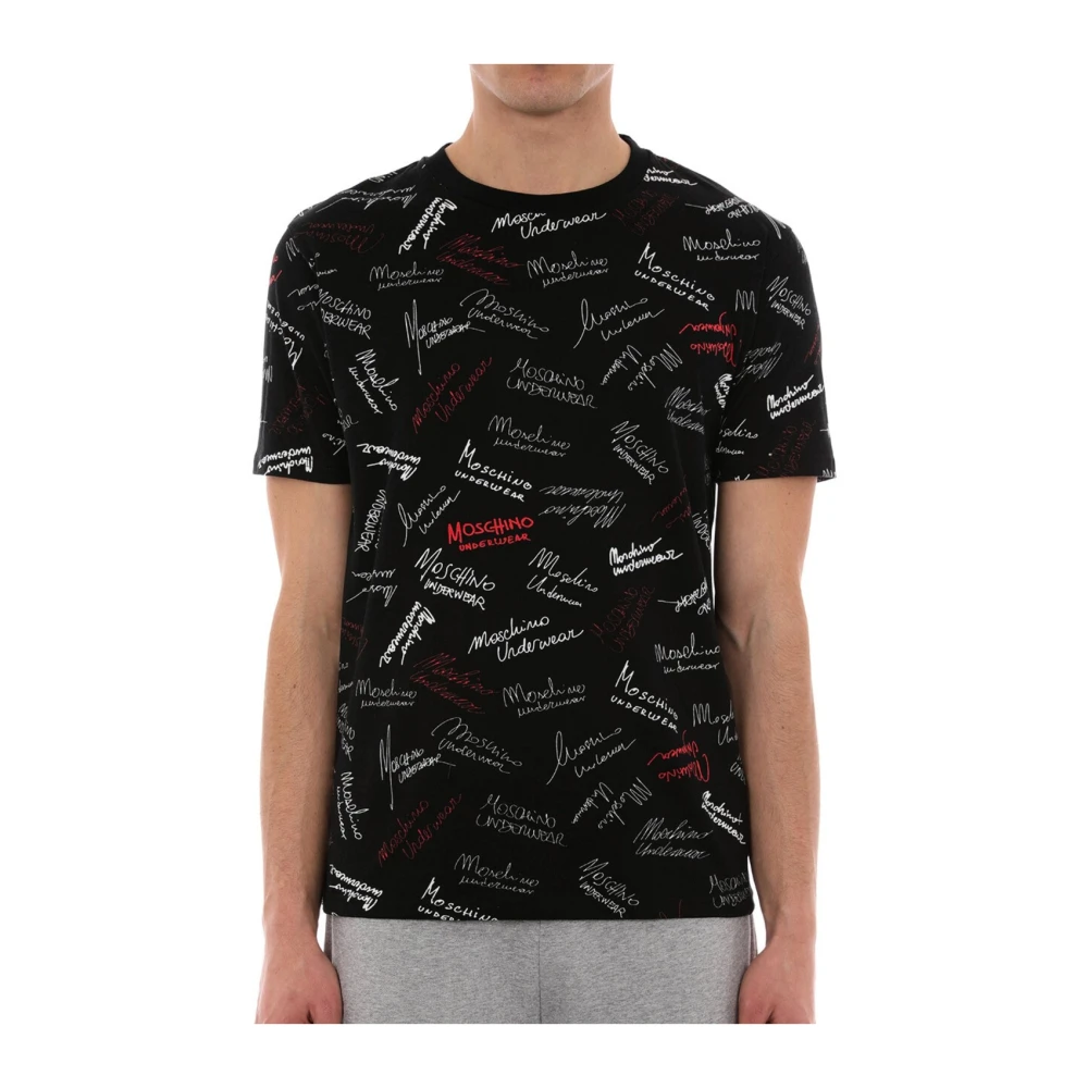 Moschino Men's Black Underbear Logo All Over Cotton