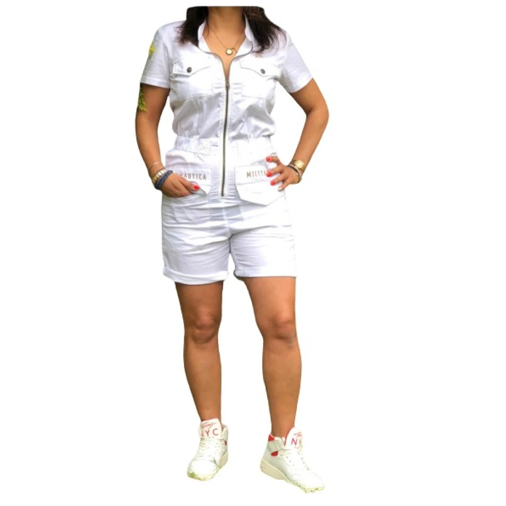 Aeronautica Militare White Jumpsuits Playsuits - Female - Playsuits - Xs - Jumpsuits & Playsuits