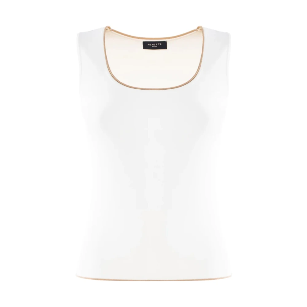Nenette Vrouw Wit Tops Dames, Xs, Mouwteloze Gebreide Top