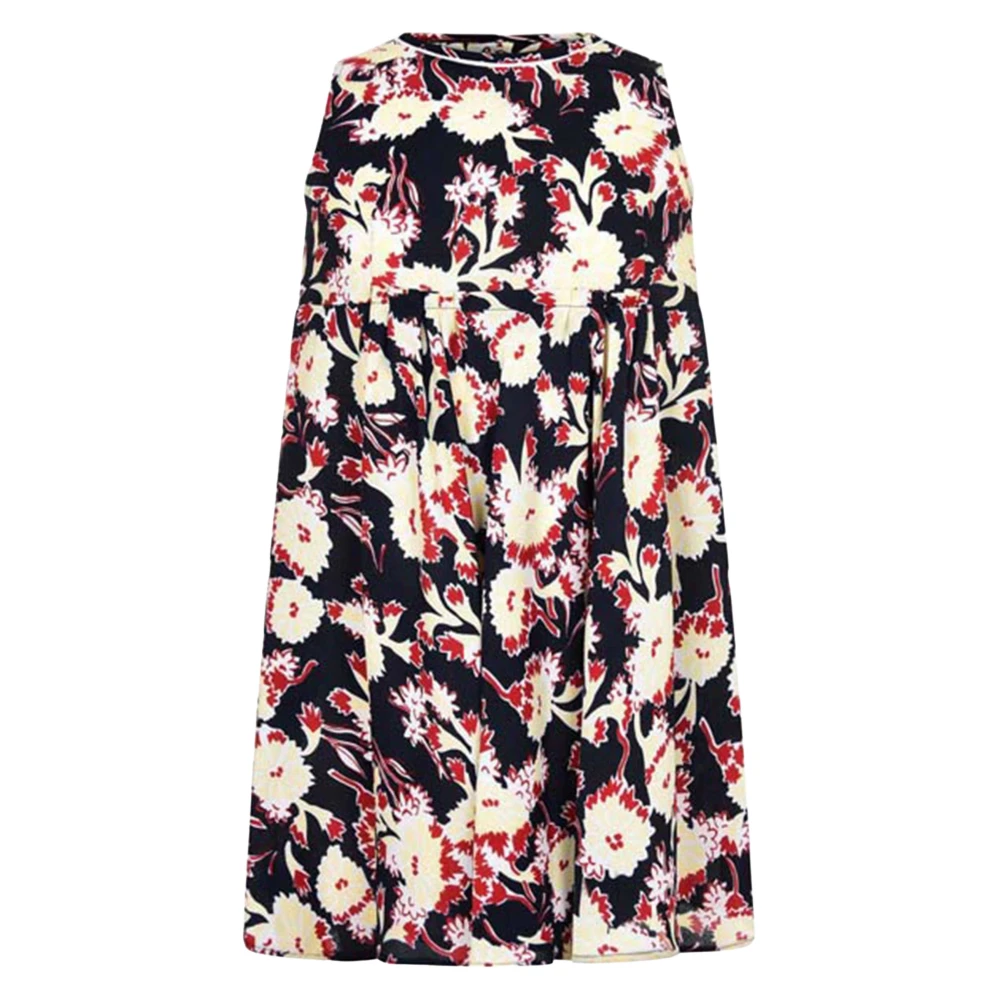 Marni Girls Multicolor Dresses, 4 Y, Yellow Floral Viscose Dress