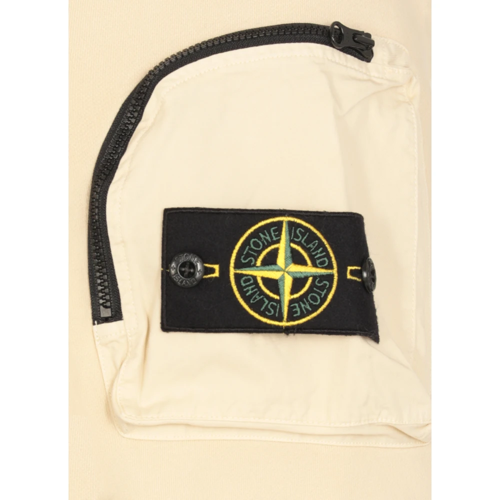 Stone Island Beige Katoenen Sweatshirt met Ritssluiting Beige Heren