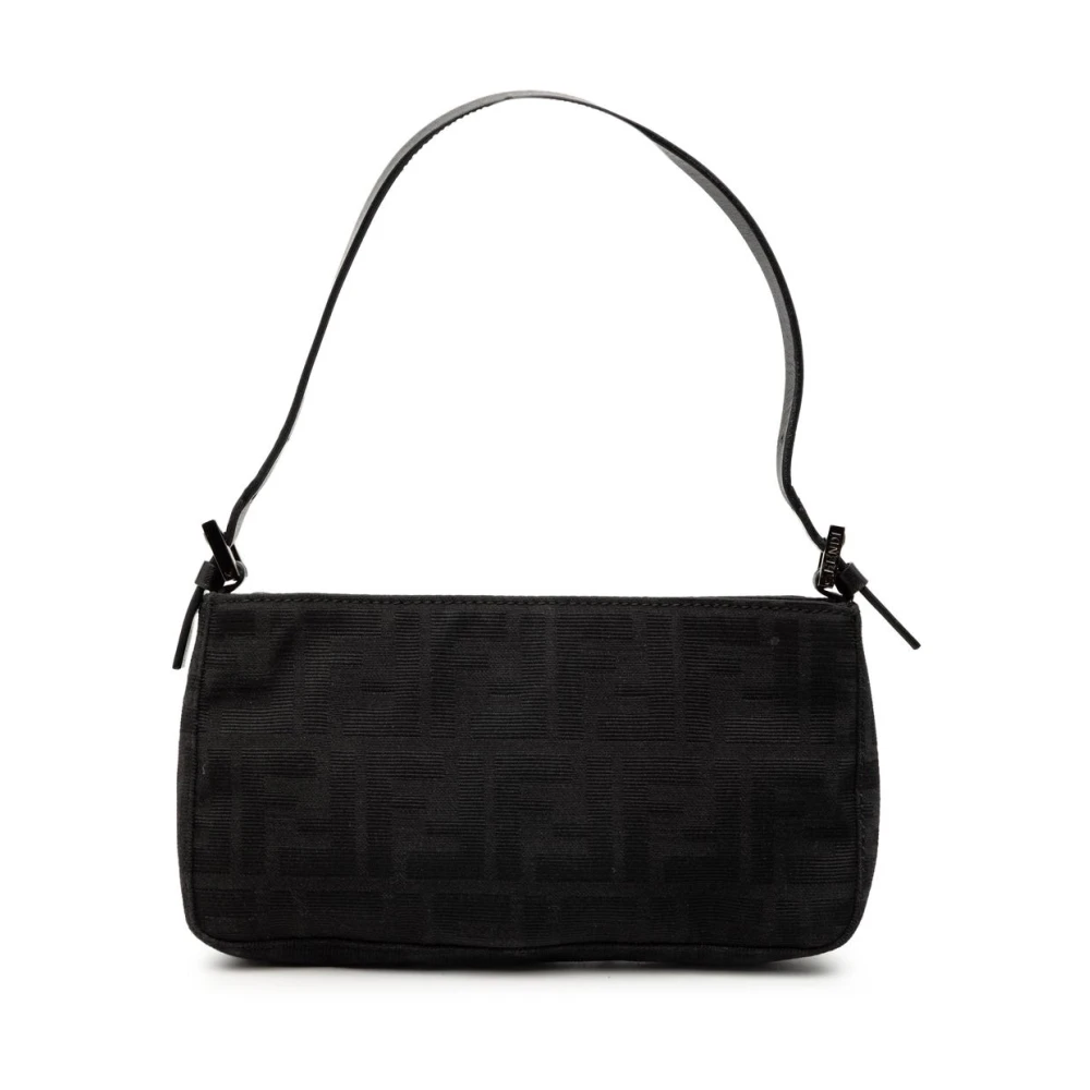 Fendi Vintage Women's Black Pre-Owned Vintage Zucca Monogram Shoulder Bag