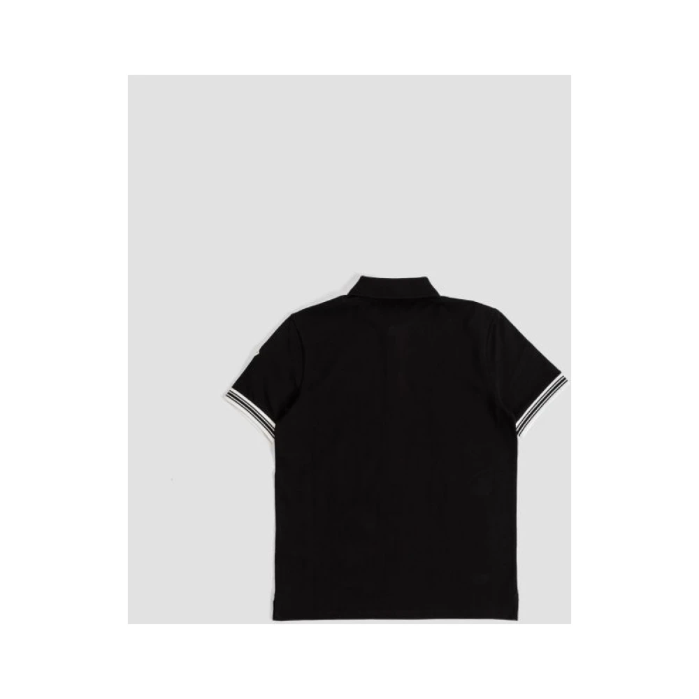 Moncler Zwart geborduurd poloshirt Black Heren