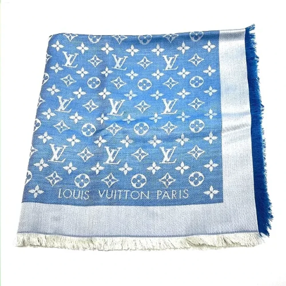 Louis Vuitton Vintage Pre-owned Fabric scarves Blue Dames