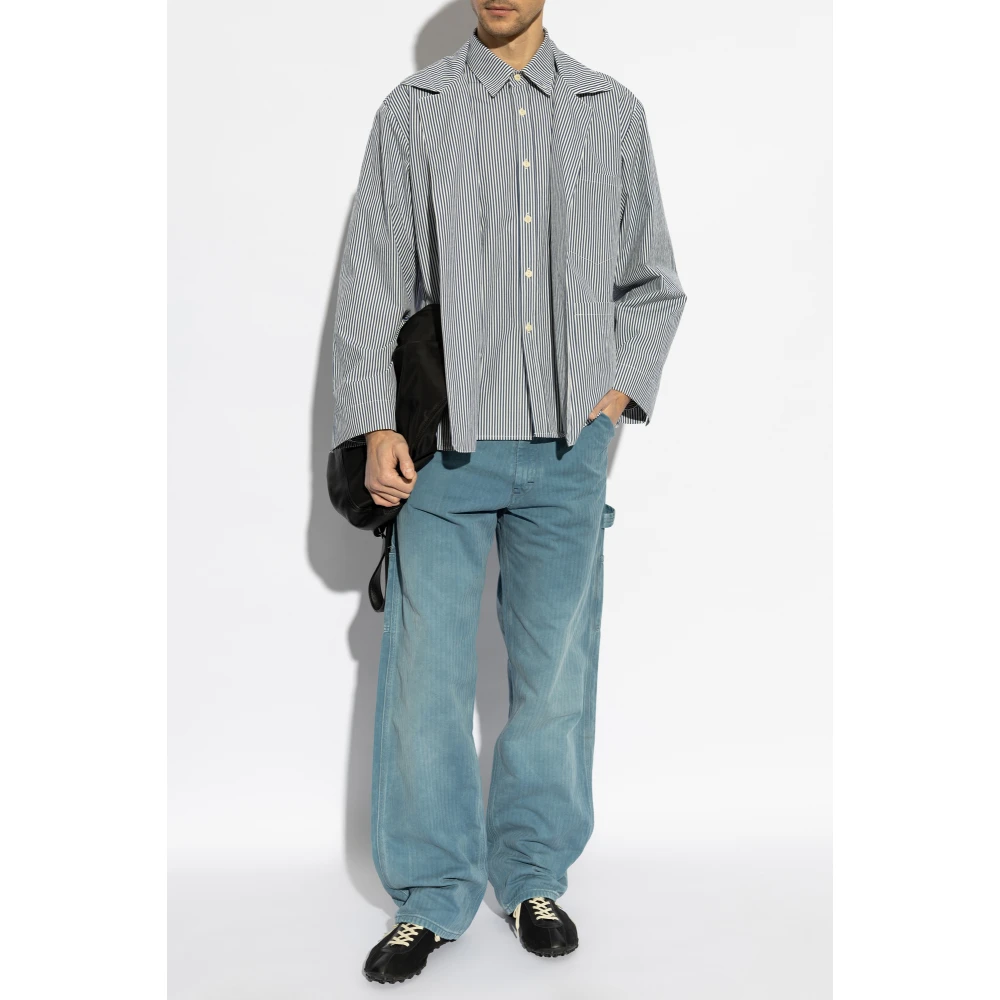 Maison Margiela Jas met streepmotief Blue Heren
