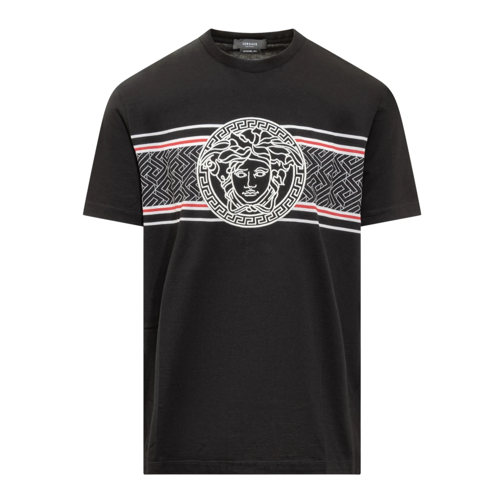 Versace Zwart Crew Neck T-shirt met Medusa Logo Black Heren