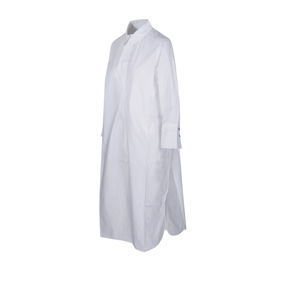 Ganni Oversized Poplin Overhemdjurk White Dames