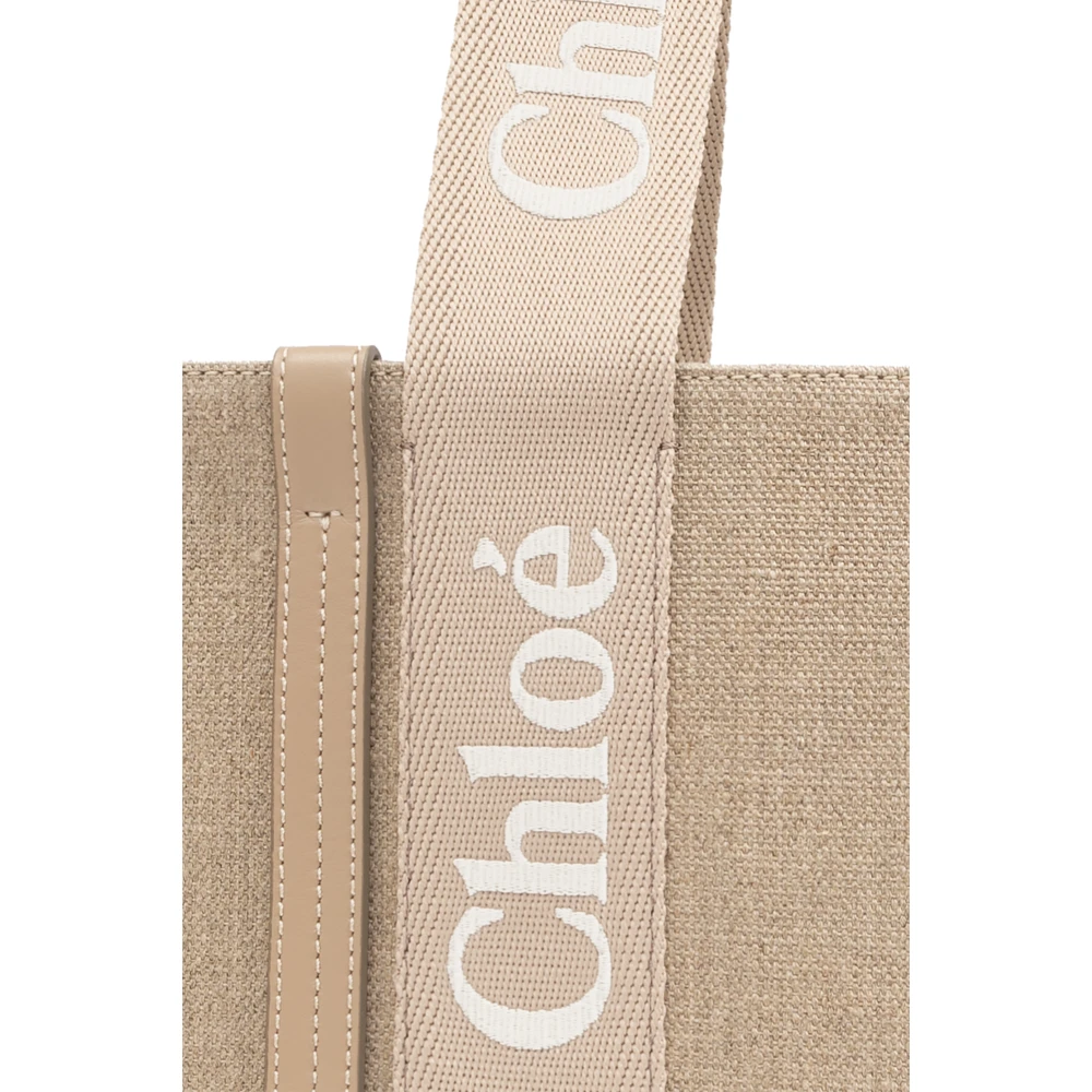 Chloé Woody Medium shopper tas Beige Dames