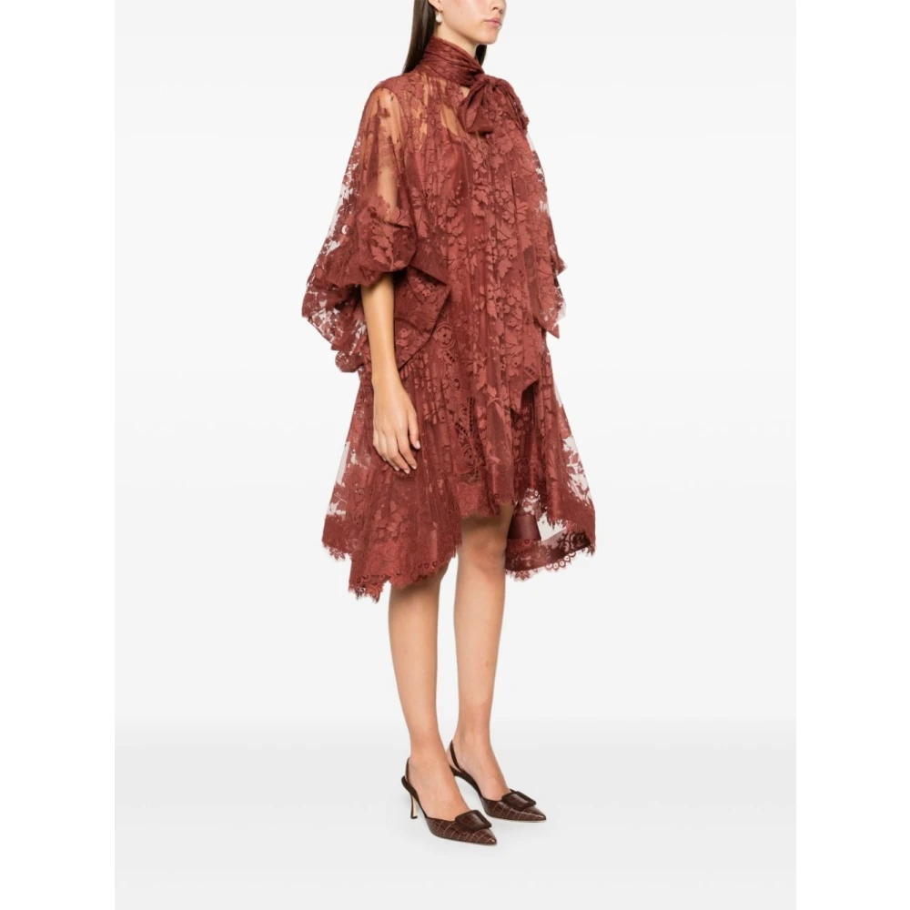 Zimmermann Bloemen Kant Mini Jurk Brown Dames