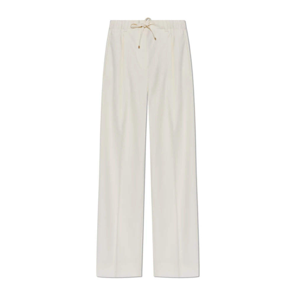 Moncler , Straight Trousers, Female, Beige, Xs, Creased Trousers