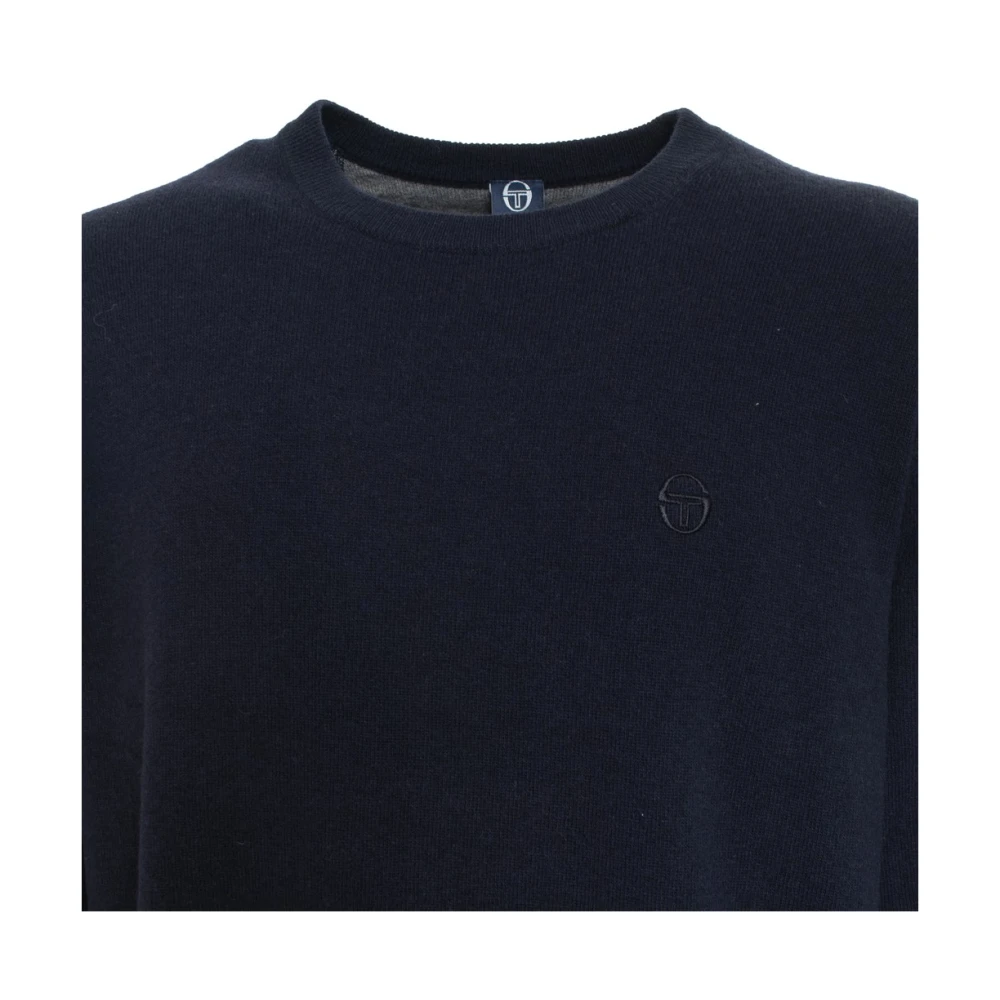 Sergio Tacchini Wollen Ronde Hals Trui met Zichtbaar Logo Blue Heren