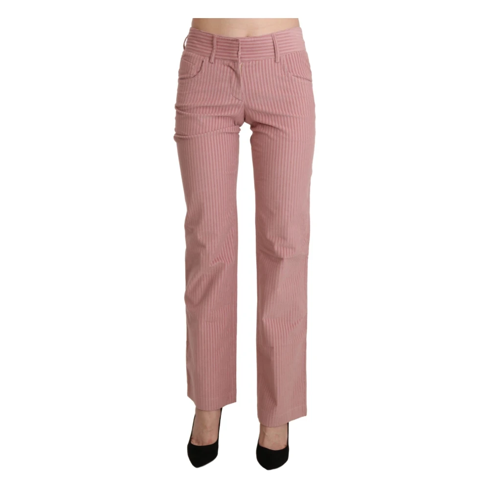 Ermanno Scervino Women's Pink Chic Mid Waist Straight Trousers
