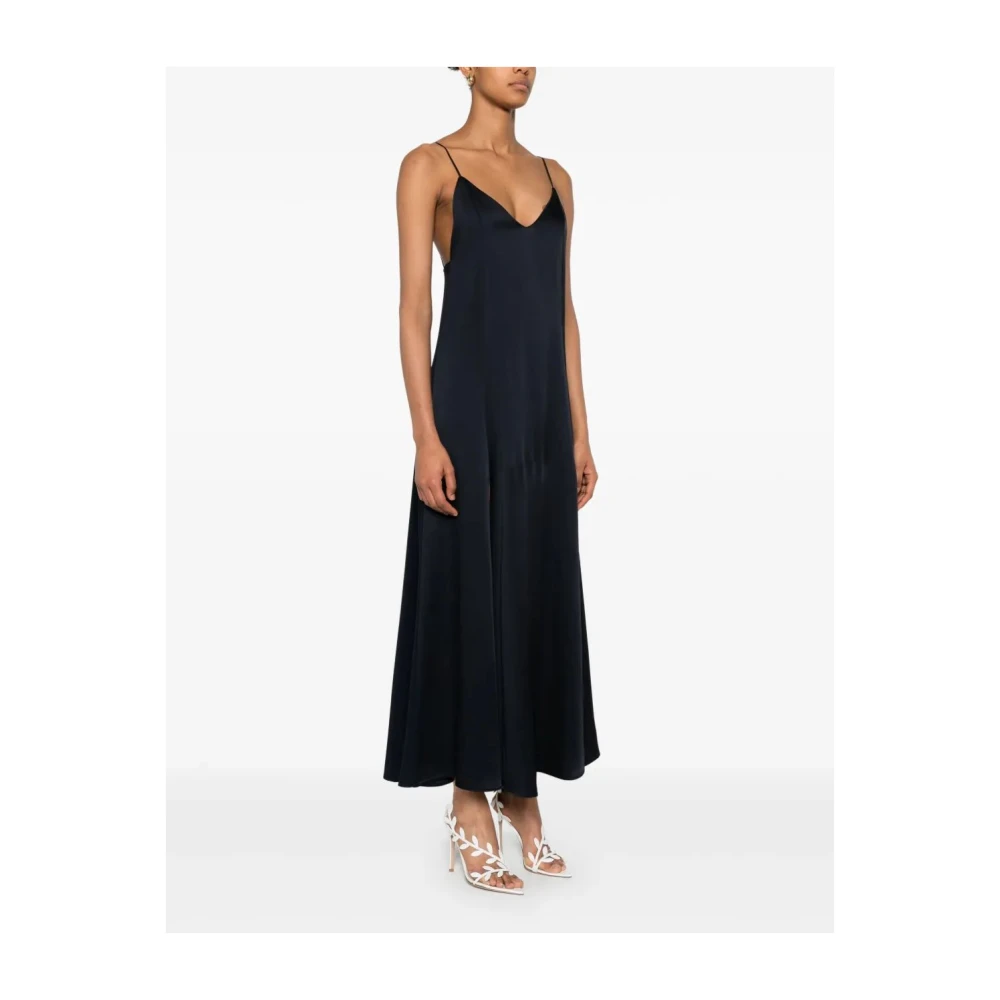Forte Satijnen Jurk Omkeerbare Stijl Black Dames
