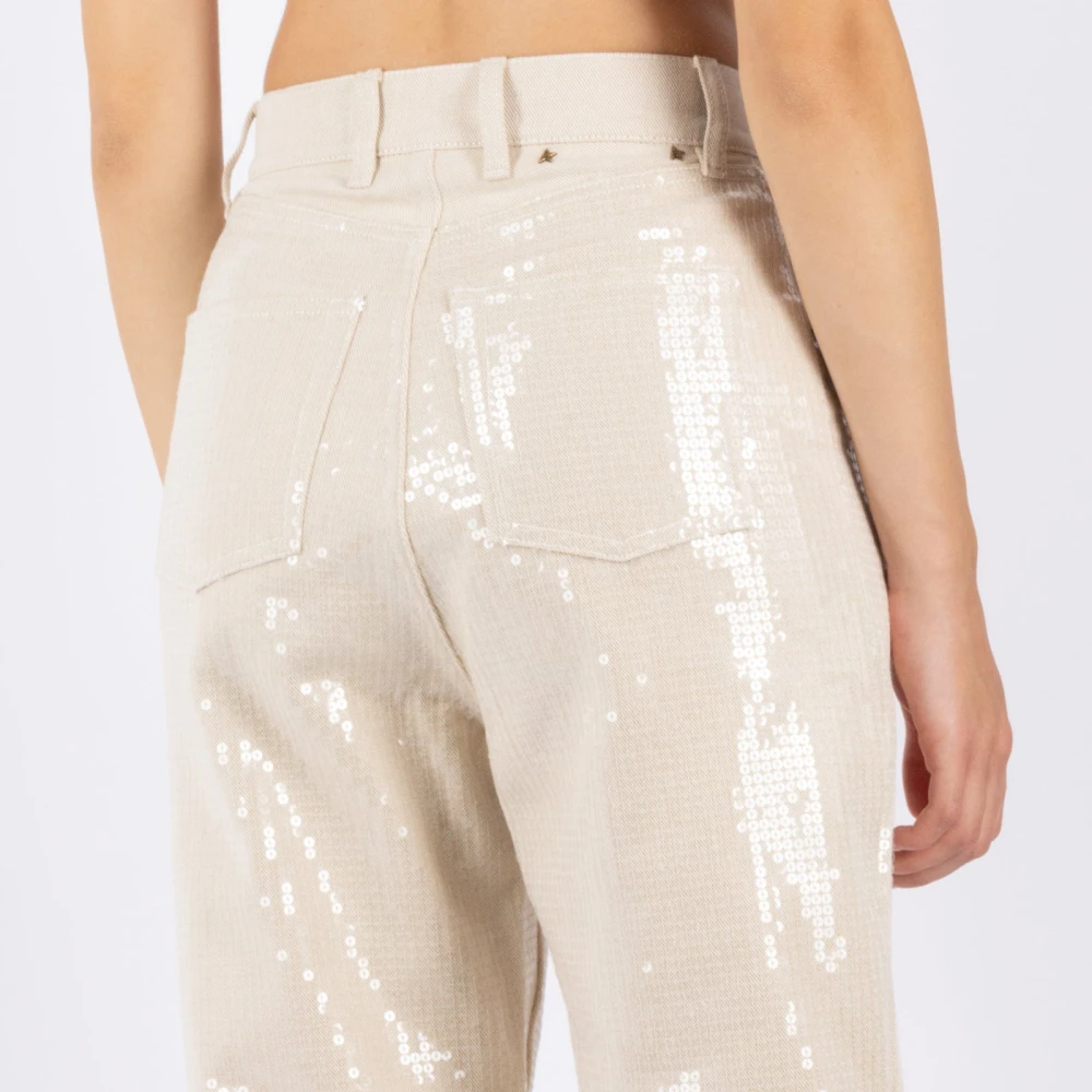 Golden Goose Kim Straight-Leg Jeans Beige Dames