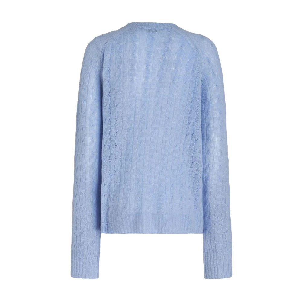 ETRO Blauwe Kasjmier Elegante Trui Blue Dames