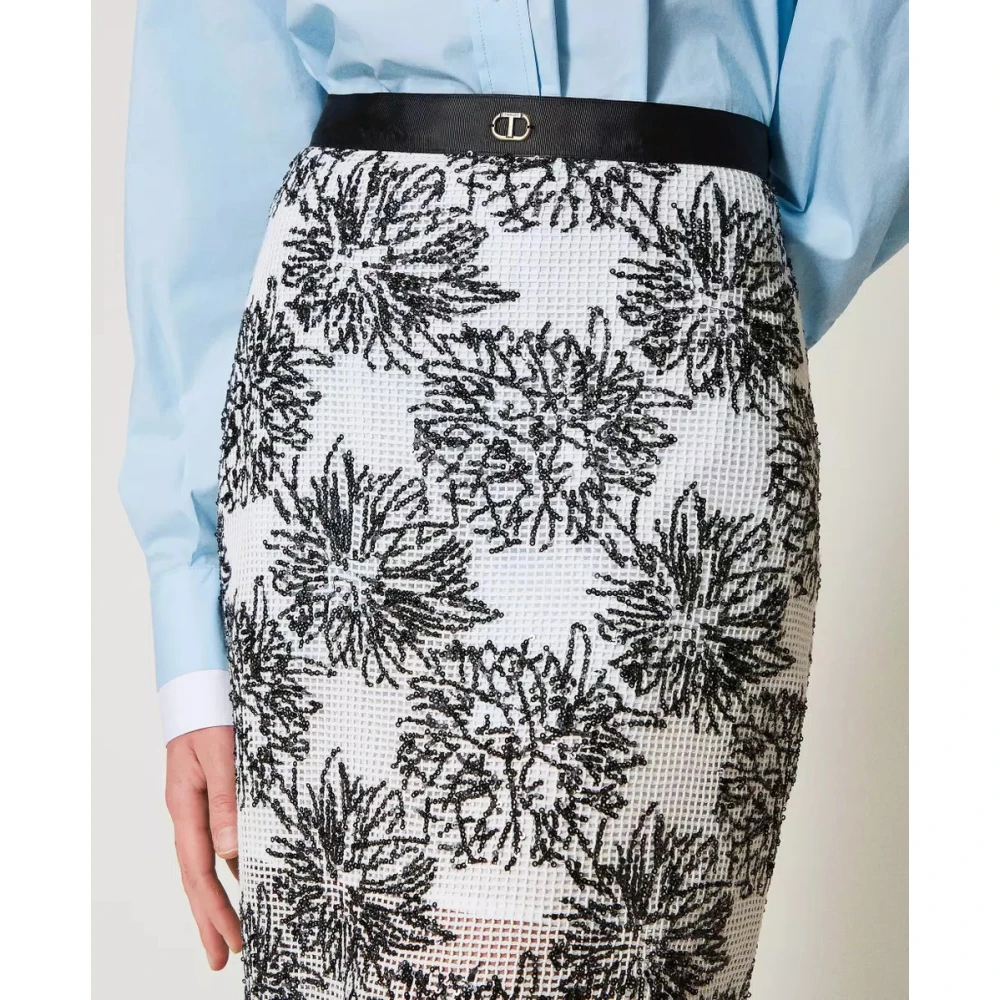 Twinset Pailletten Kokerrok Black Dames