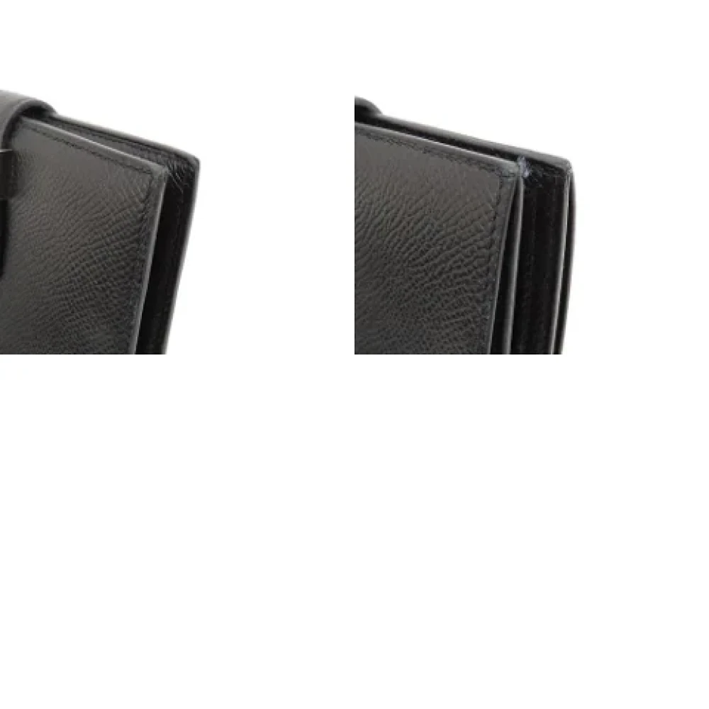 Hermès Vintage Pre-owned Leather wallets Black Dames