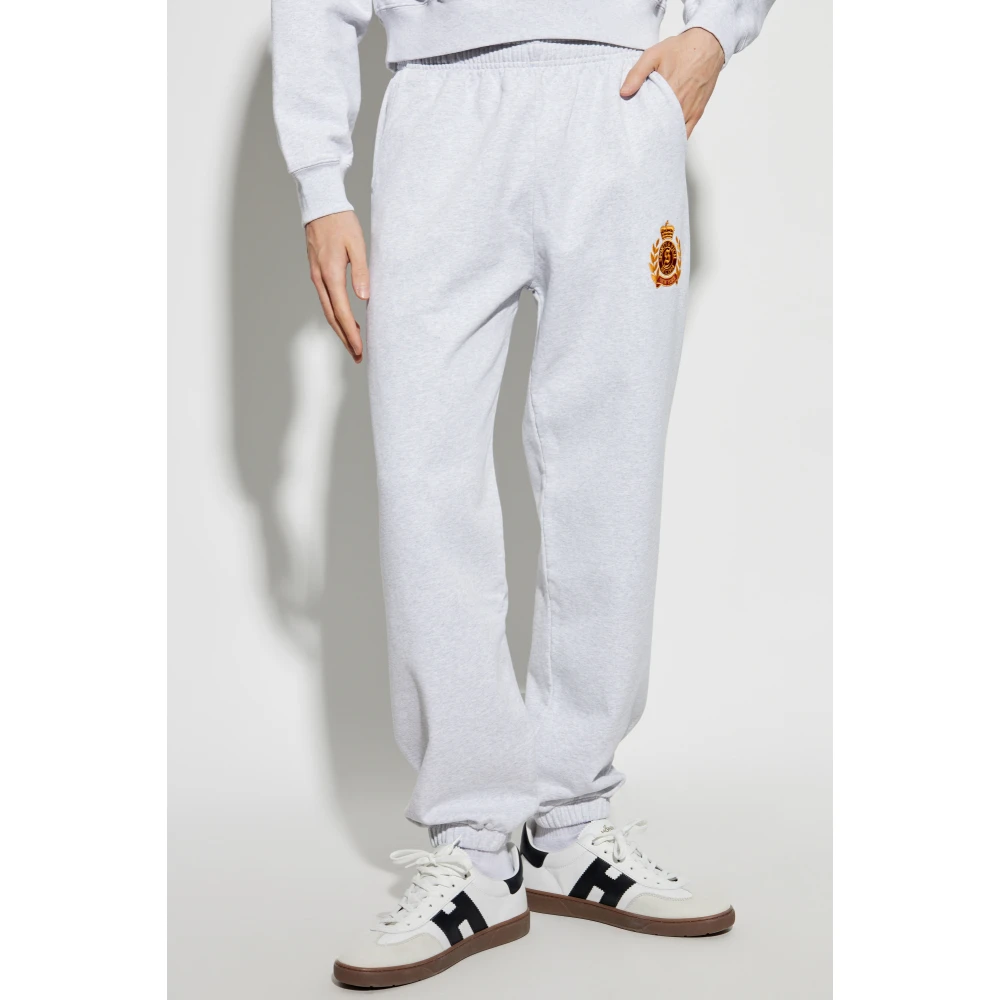 Sporty & Rich Sweatpants uit de New York Crest collectie Gray Heren